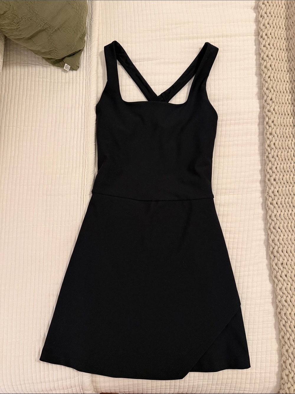 Abercrombie YPB sculptLUX Black Cross-Back Active Mini Dress